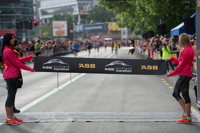 The Auckland Marathon finish line