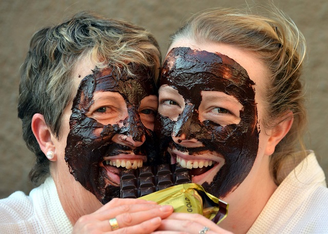 Chocoholics get involved with some chocolate face painting at the Cadbury Chocolate Carnival