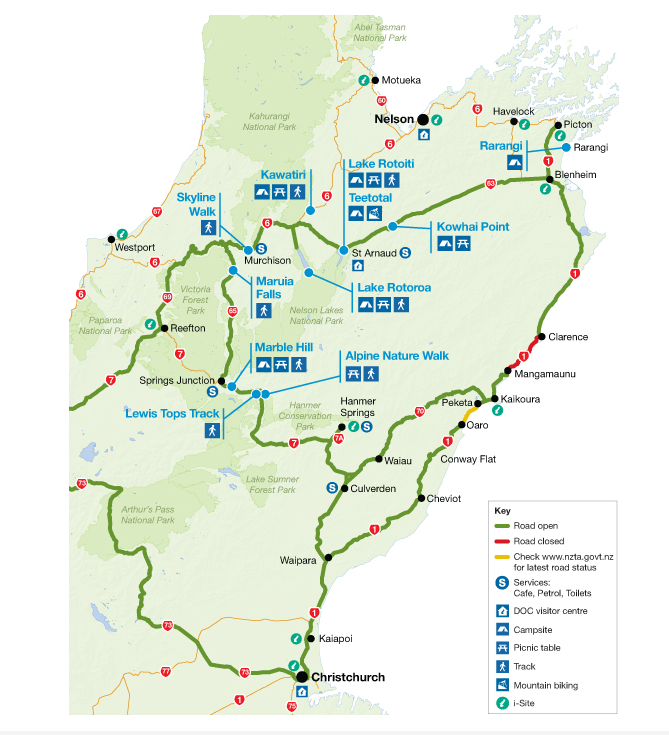 Picton to Christchurch the alternative route