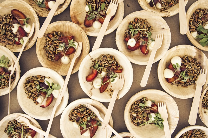 Plates of food lined up at the Marlborough Wine and Food Festival