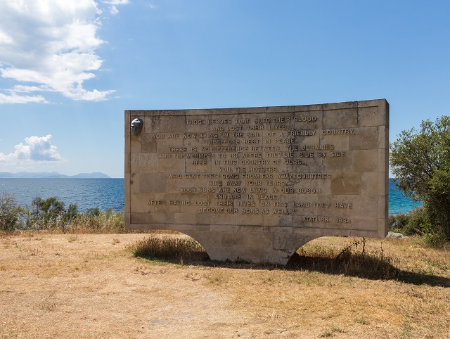 Image of the Memorial Stone at Anzac Cove, Gallipoli