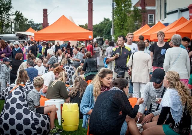 Crowds enjoying the Rotorua Night Market