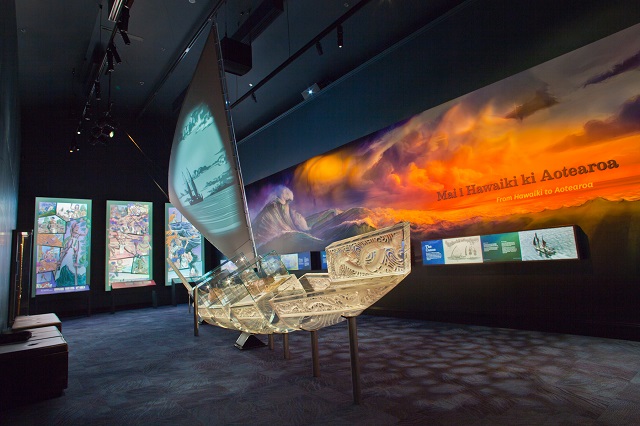 Te Arawa Waka Nga Pumanawa O Te Awrawa display at the Rotorua Museum. Photo Credit: David Hamilton via Rotorua Museum