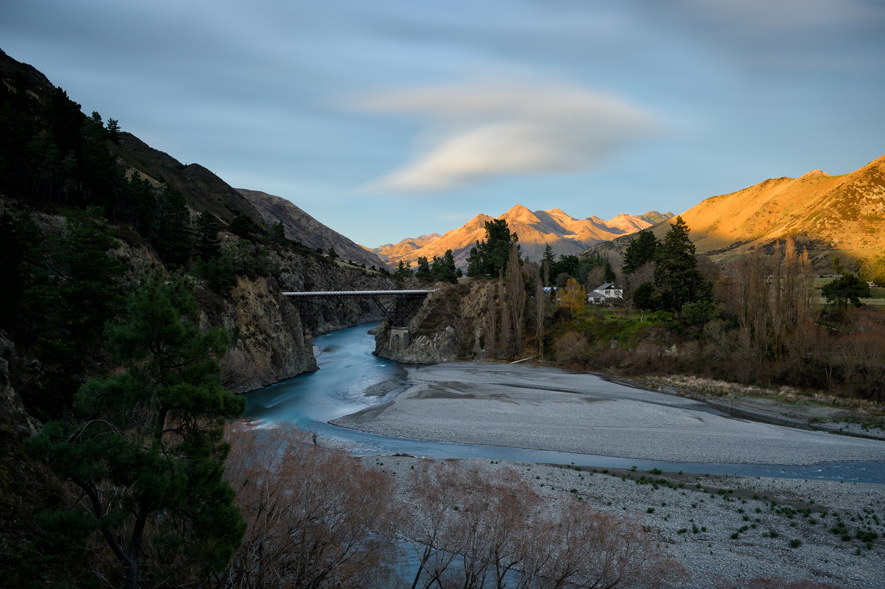 A photo of a bridge crossing a river in Hanmer springs.